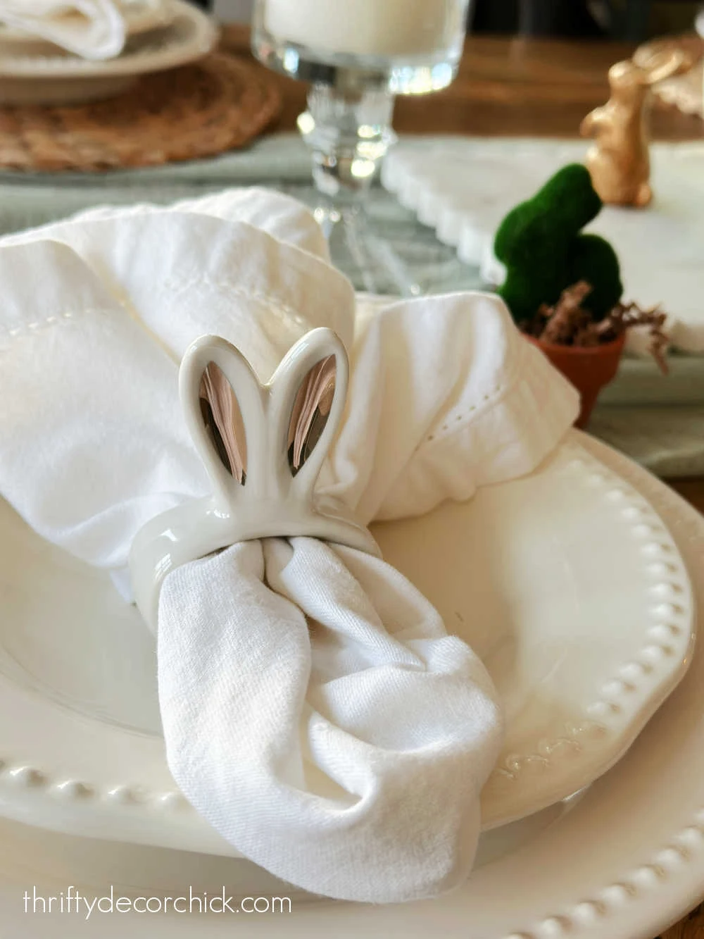 ceramic bunny ear napkin ring
